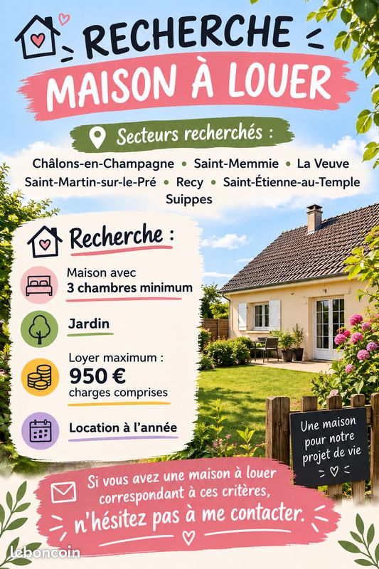Maison 5 pièces 90 m² · à Châlons-en-Champagne · 90 m² · 900 €/mois