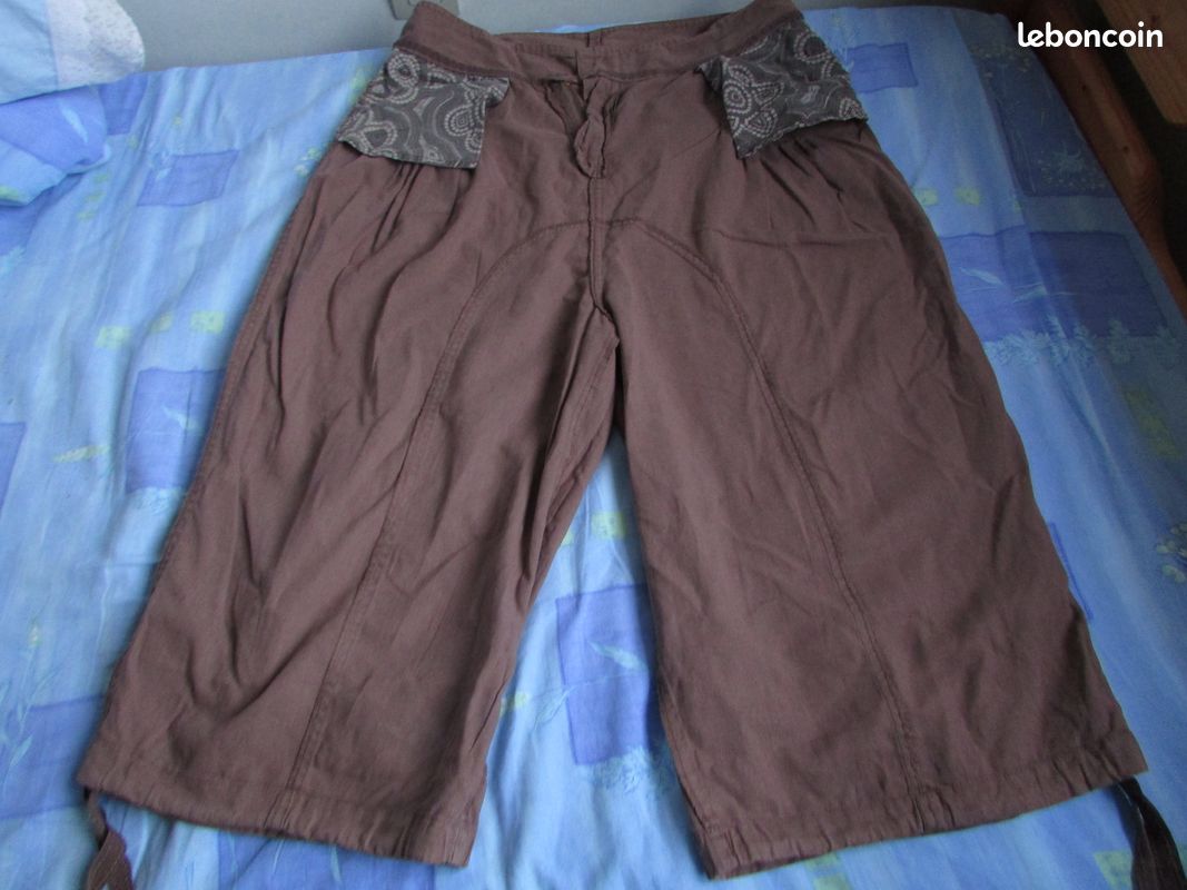 Pantacourt (corsaire) La Redoute Taille 42 - Marron - Femme - Occasion Très Bon état