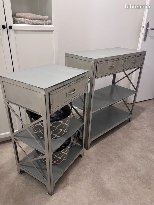 Meuble gris en métal x2 (image 1)