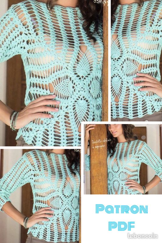 Patron pour crocheter top débardeur dentelle pour femme (image 1)