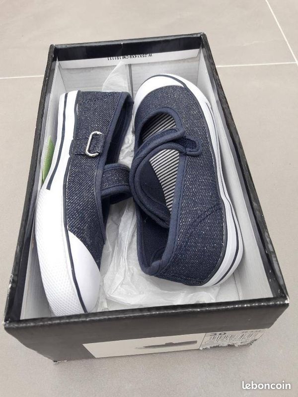 Ballerines basket fille bleues pailletees (image 1)