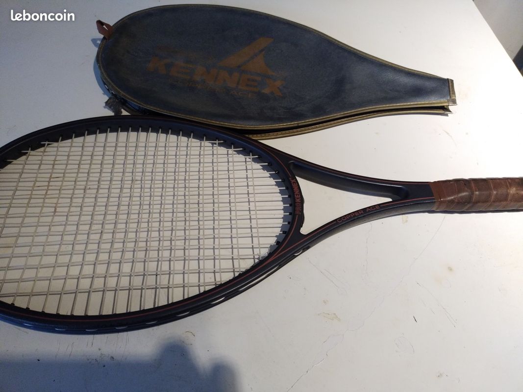 Ancienne Raquette De Tennis Pro Kennex Copper Ace – Manche 4 5/8, état Vintage Avec Caractère