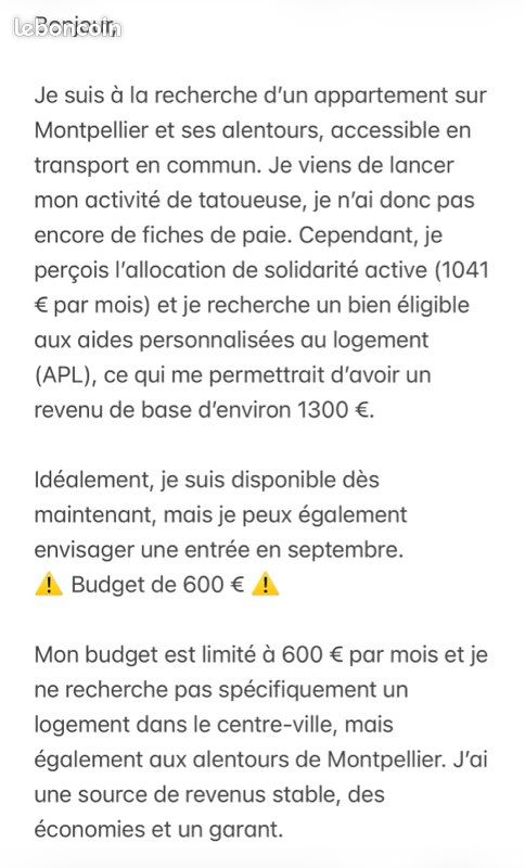 Appartement 1 pièce 20 m² · à Montpellier · 20 m² · 600 €