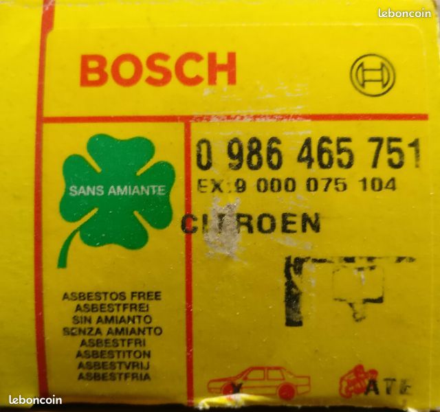 Plaquette frein Bosch citroen, peugeot (image 1)