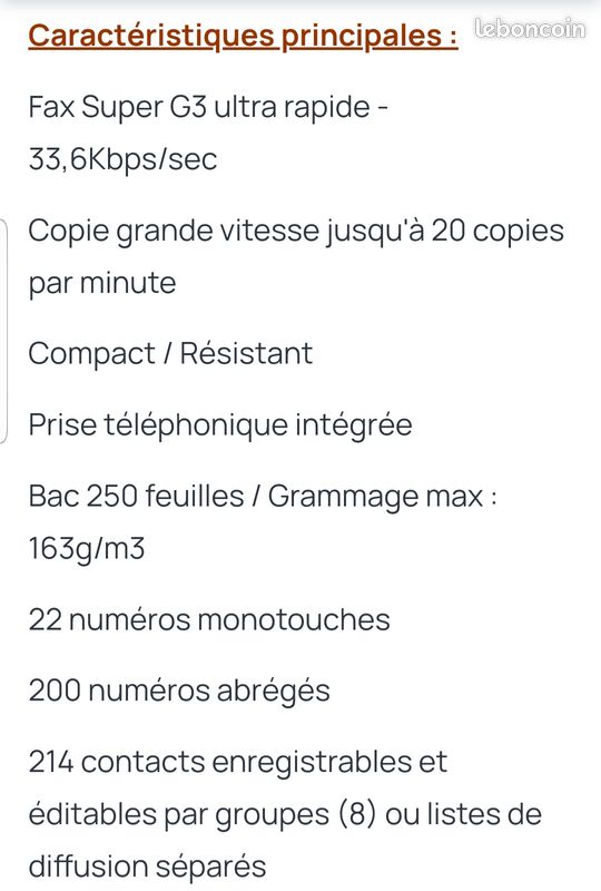 Fax imprimante copieur scanner multifonction / brother fax-2840 (image 8)