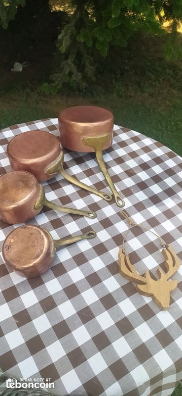 Lot de 4 casseroles en cuivre pour décoration (image 3)