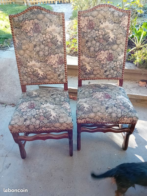 2 chaises de style assise et dossier tissus (image 1)