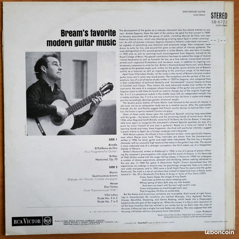 Julian Bream ( Britten-Henze-Martin-Brindel-Villa Lobos) (image 2)