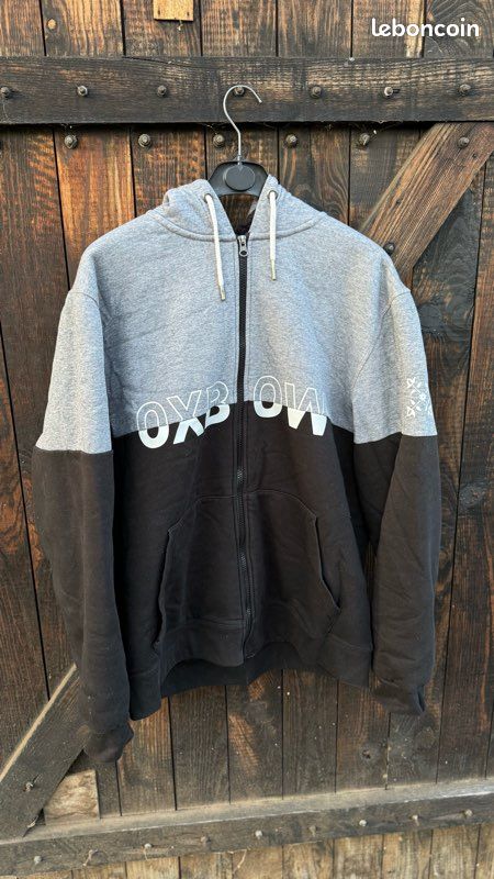 Cape à Capuche Polaire Husky Motif - Noir/Gris - Taille Unique Femme - Neuf Avec étiquettes