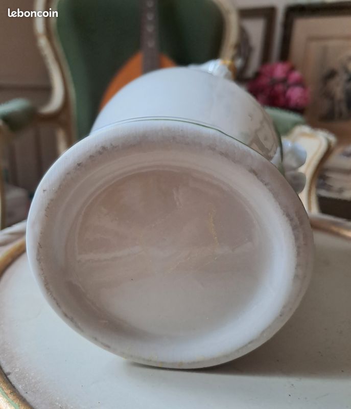 Vase Chinois En Porcelaine Blanche – Style Vintage, Bouche Large – Fait Main (ws1085)