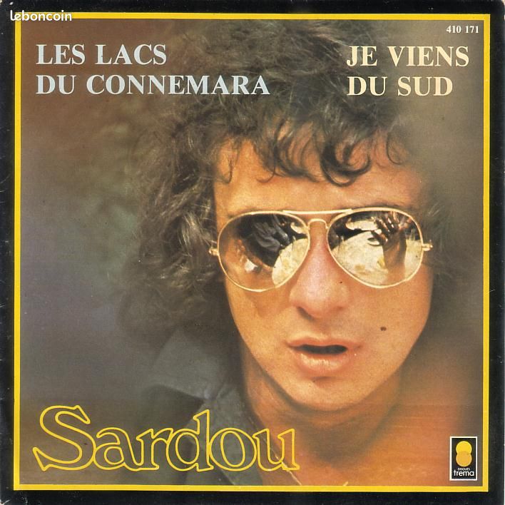 Disque vinyle 45T, 17cm - Michel Sardou - Les Lacs Du Connemara (image 1)