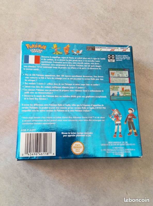 Pokémon Version Saphir Sur GBA - Cartouche Originale Française (PAL) - Bon état