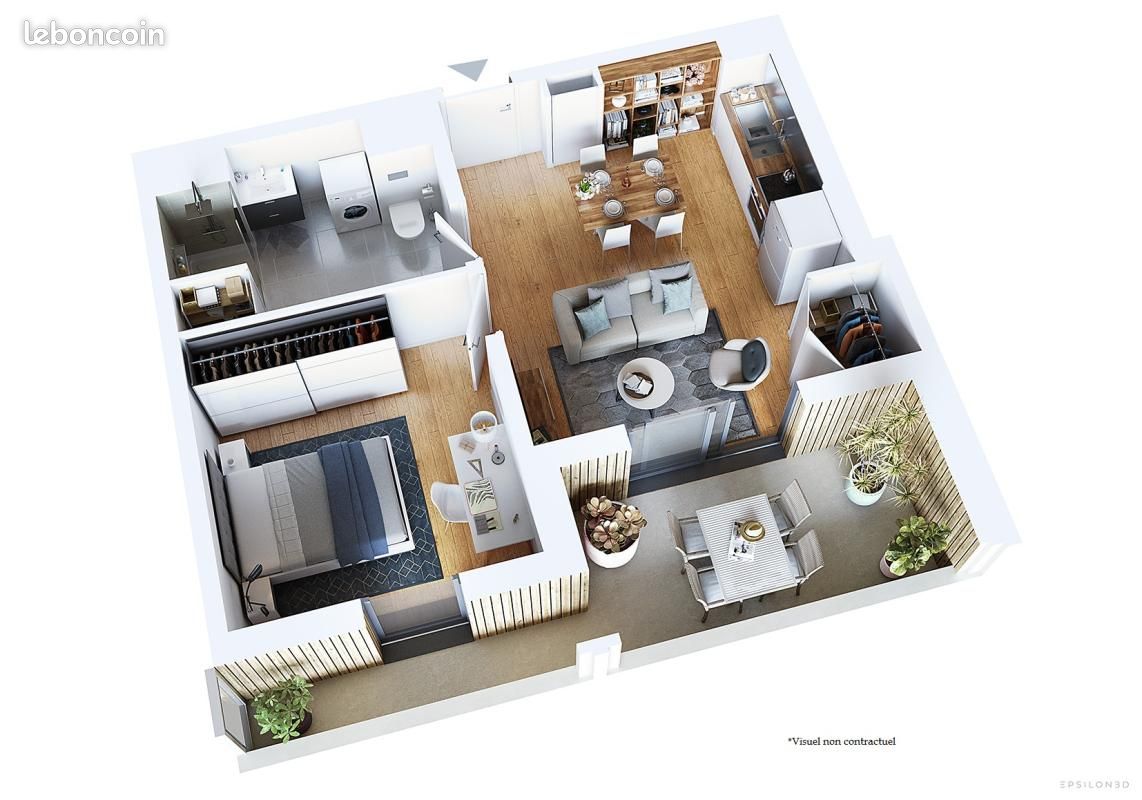 Appartement 2 pièces 39 m² · à Avrillé · 39 m² · 669 €/mois