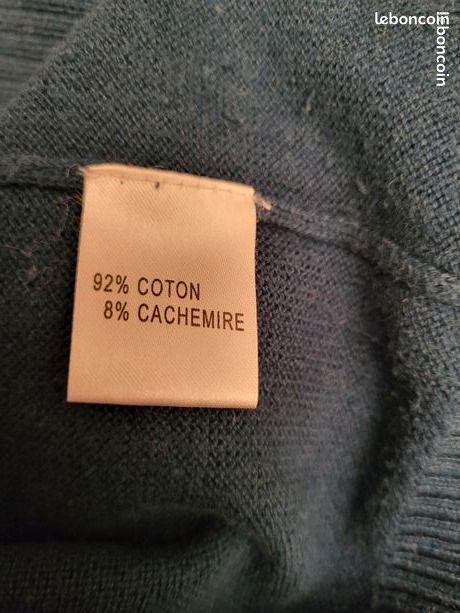 Pull vert en coton et cachemire Derby taille L (image 6)