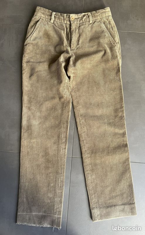 Moncler - Pantalon H velours côtelé beige - S / M (image 1)