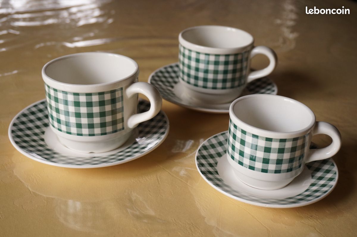 Lot Denby Pampas Vintage : 6 Pièces, Soucoupes Et Tasses à Café/thé, Marron, UK