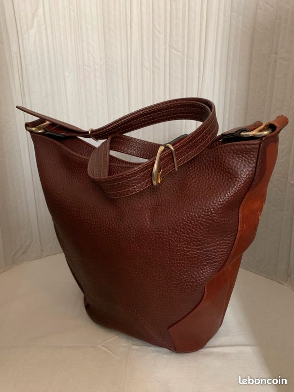 SAC SEAUX TEXIER CUiR MARRON à BANDOULIÈRE (image 2)