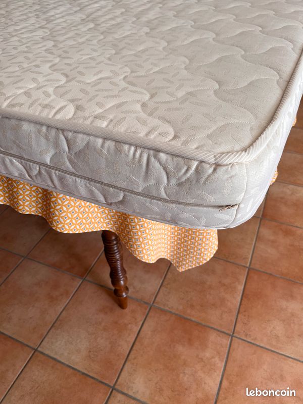 Sommier tapissier à lattes + matelas (2 places) (image 7)