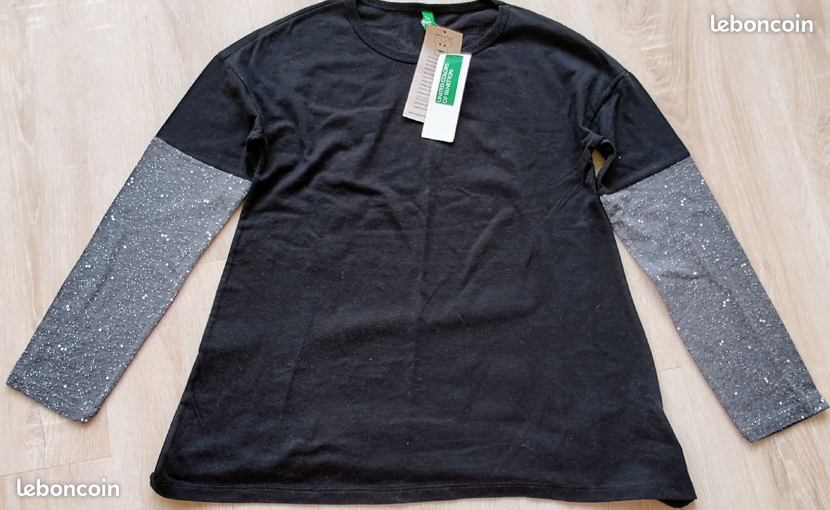T-shirt fille neuf avec étiquette United Colors of Benetton 7 - 8 ans (image 4)