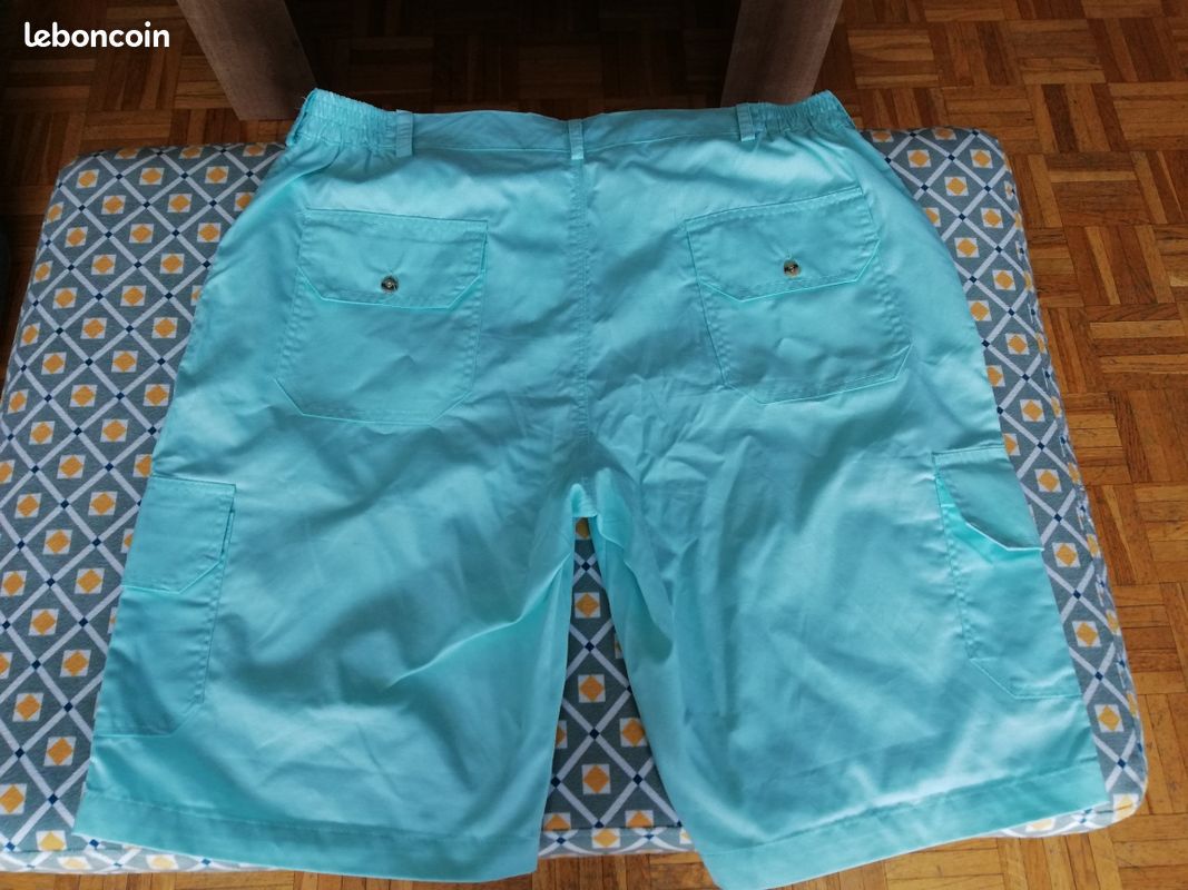 Bermuda homme vert d'eau taille L (image 2)