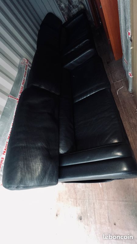 Canape roche bobois cuir noir (lot de 3) (image 4)