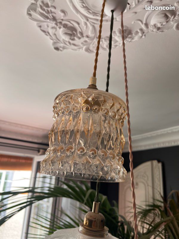 Lot 3 lampes baladeuses vintage verre soufflé (image 4)