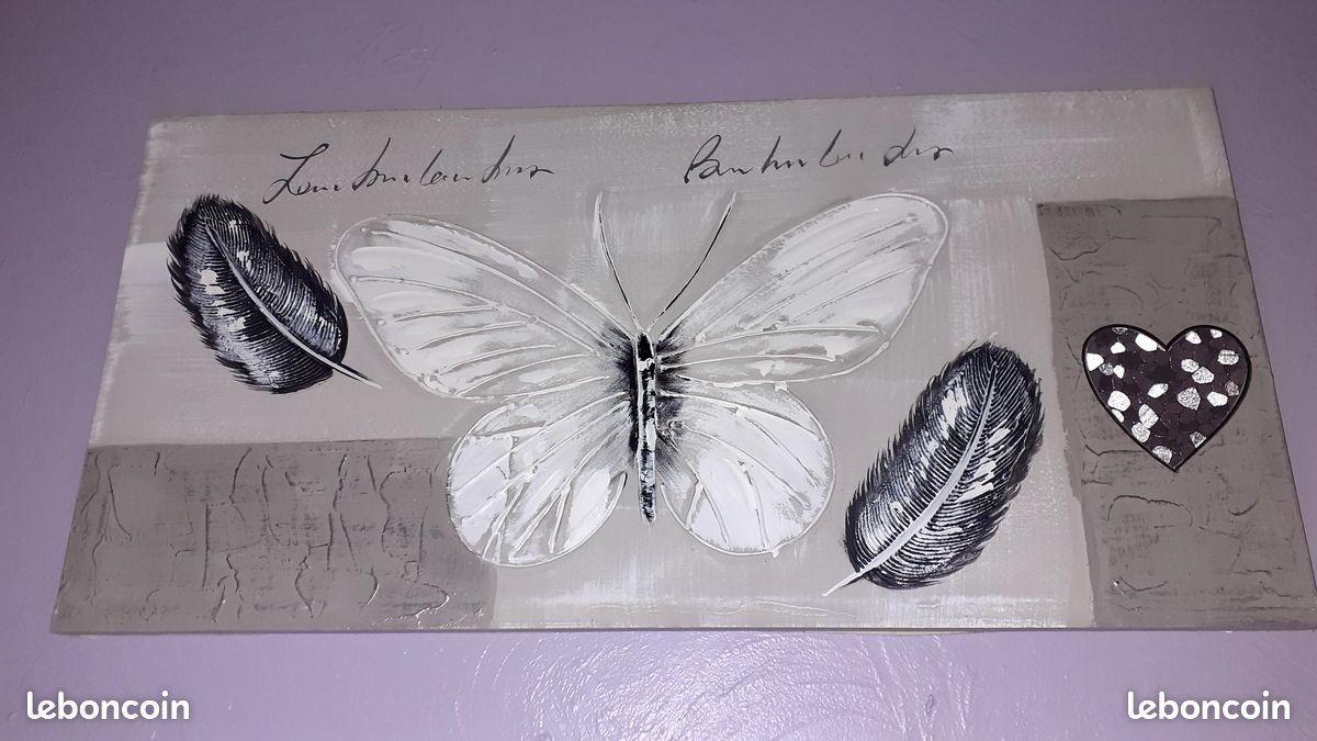 Toile murale tableau papillon (image 1)