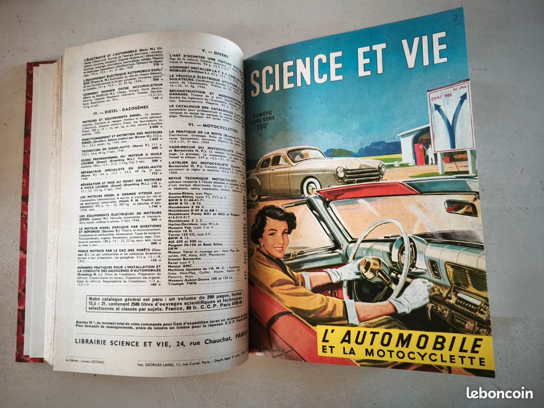 Reliure Science et vie H.S. AUTO MOTO 1950 1952 (image 4)