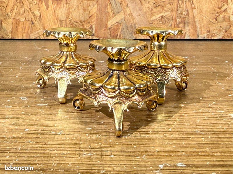 Lot 3 socles présentoirs œuf House of Fabergé Franklin Mint dorés vintage (image 5)