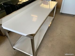 Table inox avec dosseret et etagere 2000x700x950mm neuf (image 5)