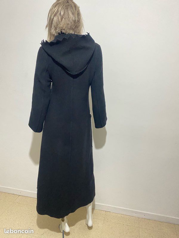 Imperméable Long Cop-Copine Capuche - Taille 38 Kaki Rayures - Occasion Très Bon État - Modèle BREST