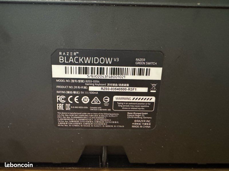 Clavier Razer BlackWidow V3 (image 10)