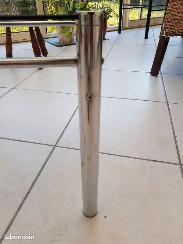 Table basse carrée verre et inox (image 6)