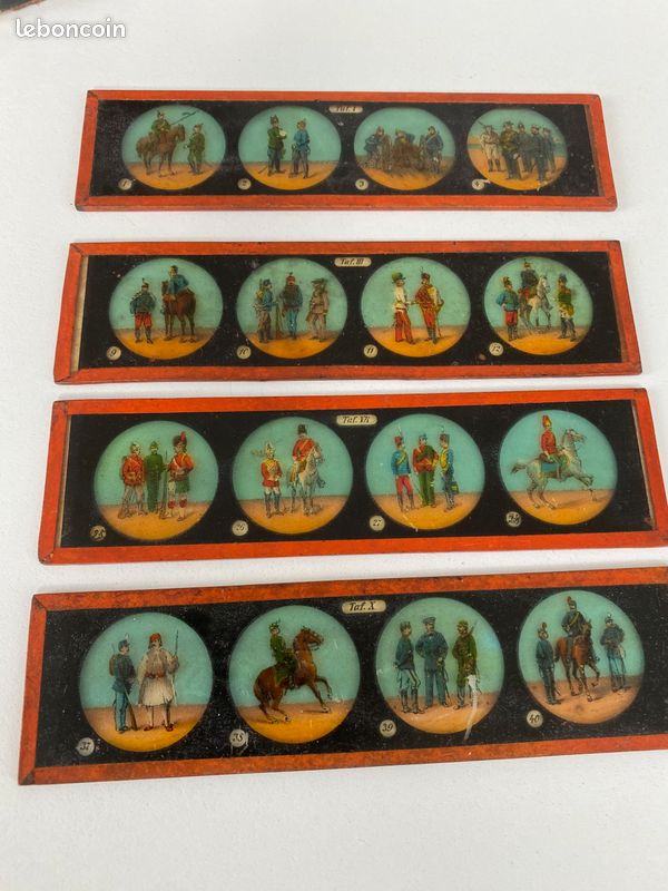 Lanterne Magique 1900 + Lot De 10 Plaques De Verre – Thème Tauromachie, Collection Ancienne