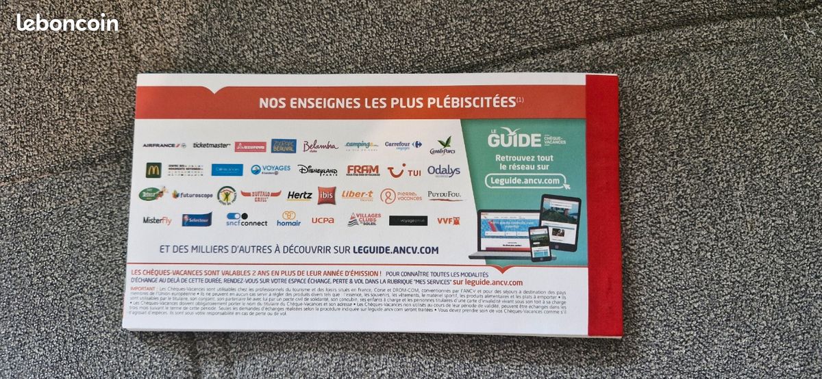 Carnet Chèques-Vacances ANCV Classic – Valeur 250 cédé à 200 (Valables fin 2027) (image 2)