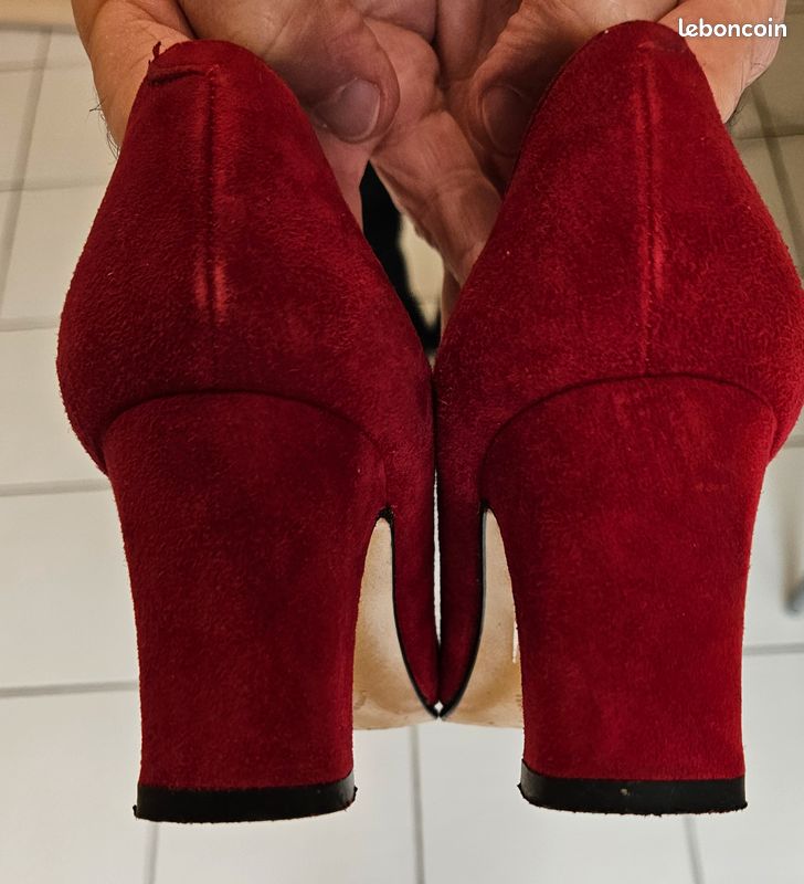 Escarpins daim bordeaux (image 4)