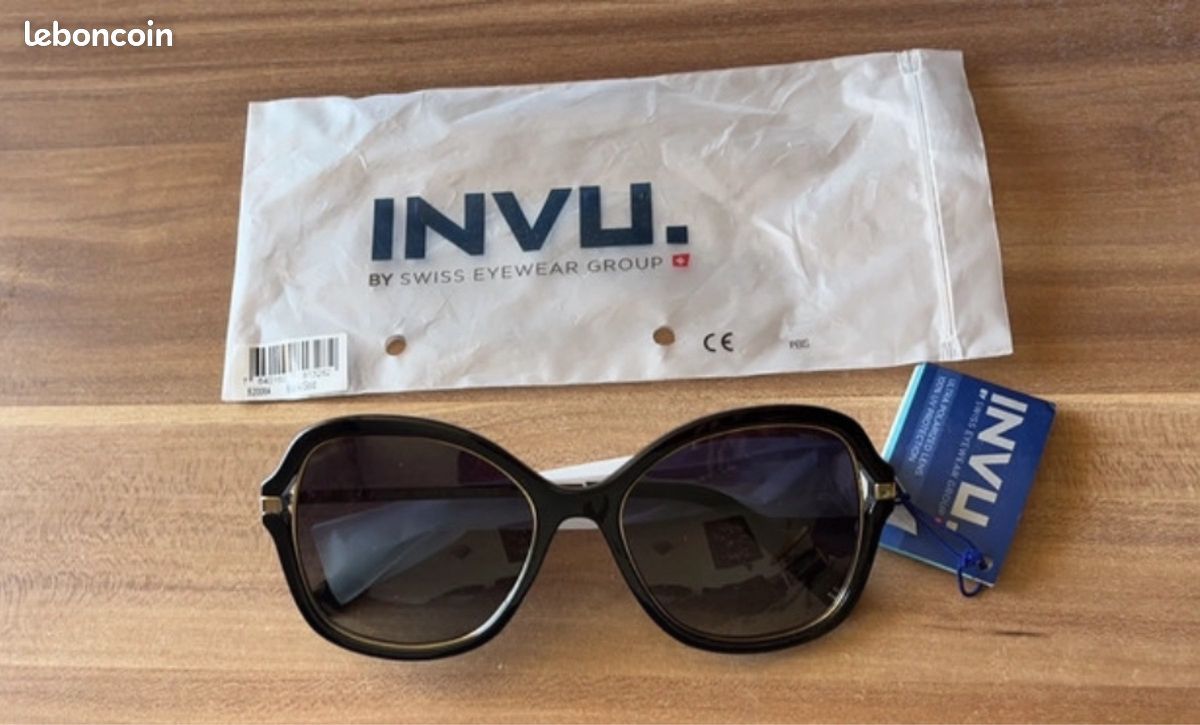 1 paire de Lunette de soleil femme ultra polarisée noir et doré invu (image 1)