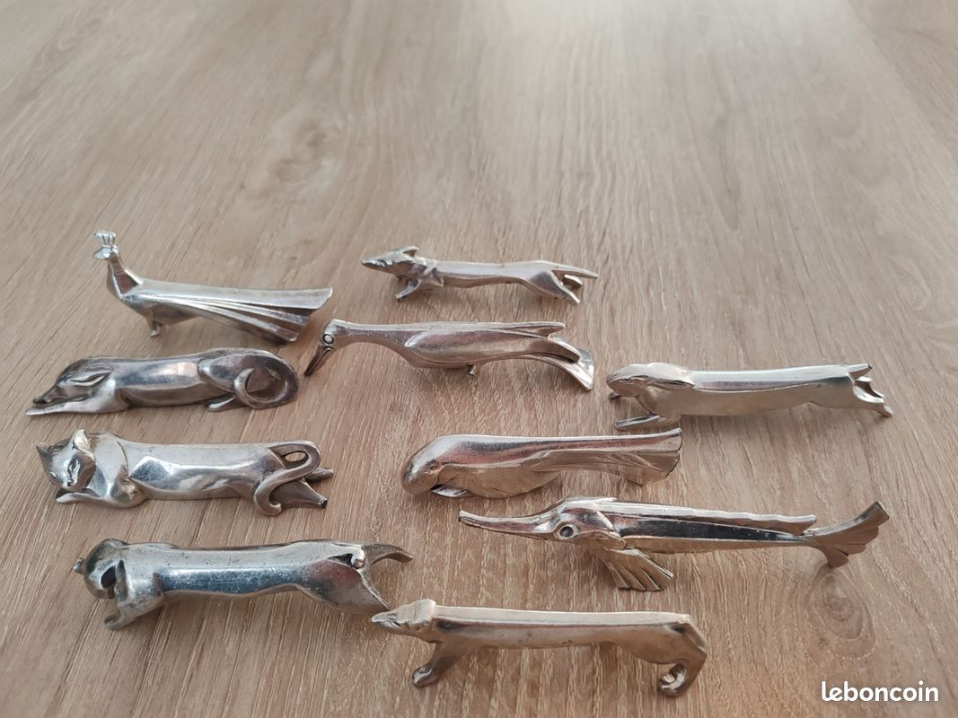 Set De 11 Porte-couteaux Oiseaux En Métal Argenté – Style Sandoz