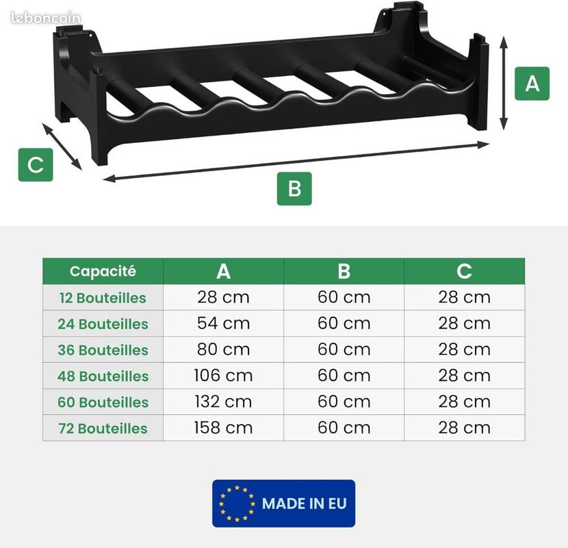 Casier à Bouteilles pour 48 Bouteilles, Étagère à Vin, Range Bouteille – Livraison comprise à domicile (Point Relay - Colissimo - Chono avec supplément) ⭐⭐⭐ (image 2)