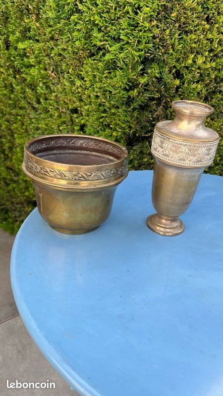 Trio déco vintage en laiton patiné – Style Classique / Empire (image 6)