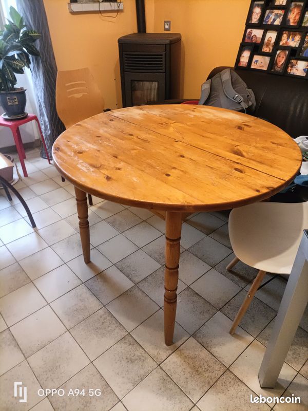 Vends table bois ronde (image 1)