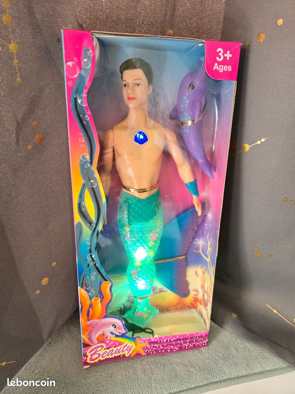 Poupée sirène masculine son et lumières neuve (image 1)