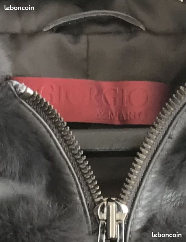 VESTE GIORGIO et MARIO TAILLE : 40/42 TBE NOIR BLOUSON MODELE DORIA avec CAPUCHE (image 3)