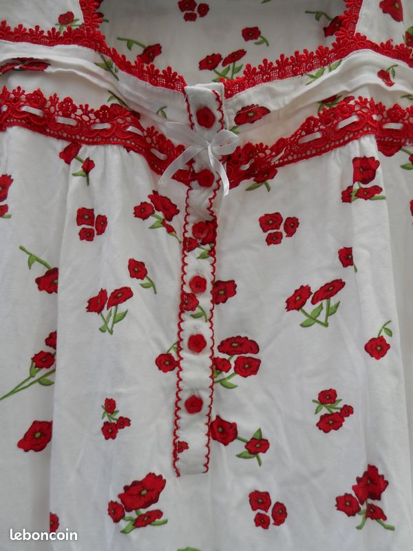 Chemise de nuit coquelicots (image 3)