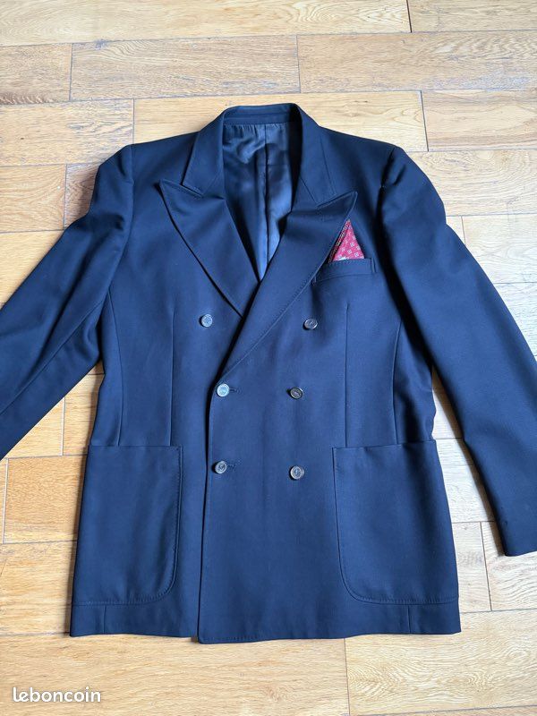 Veste Classique Yves Saint Laurent Bleu Taille 48 Homme - Occasion Très Bon État - Fabriqué En France