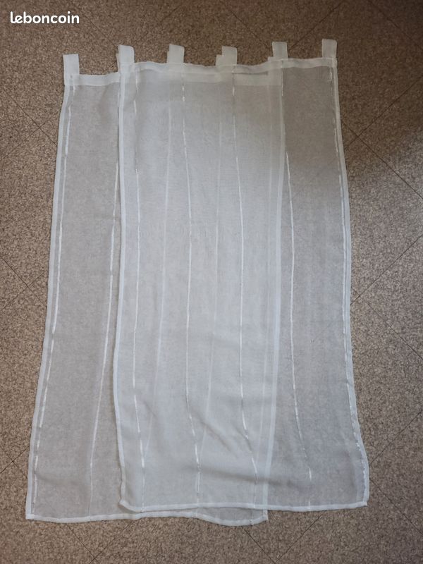 Lot de 2 paires de voilages blanc (image 7)