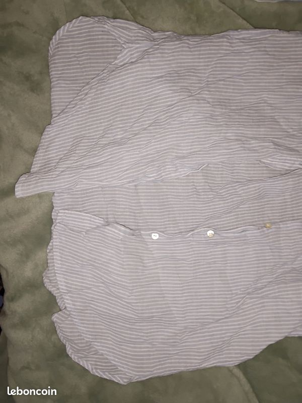 Chemise a rayures blanches et bleues H&M (image 4)