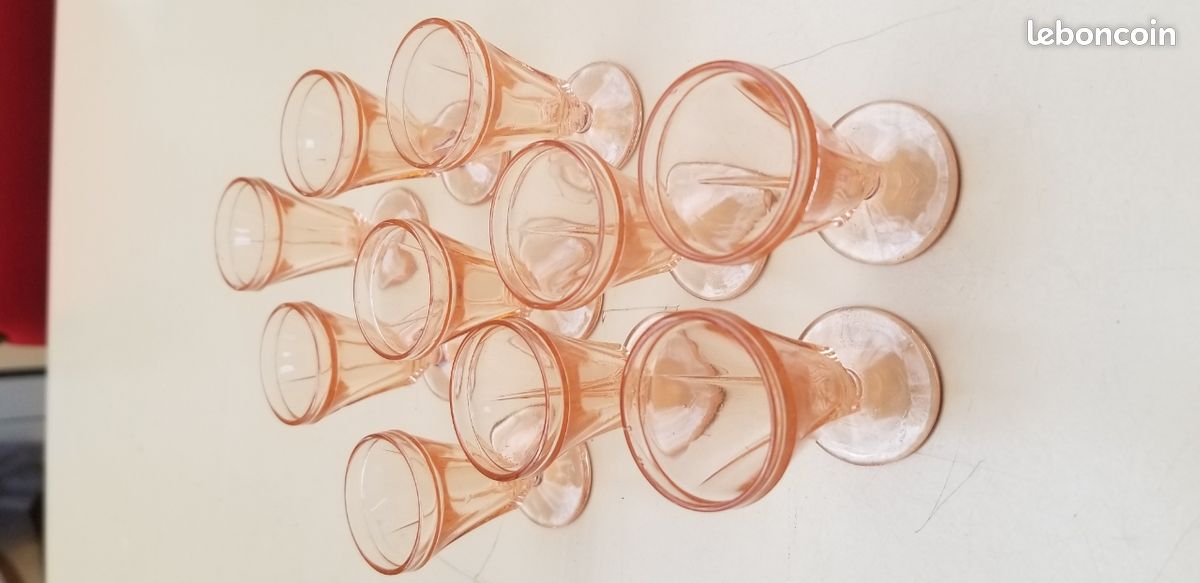 Lot De 7 Verres à Eau Arcoroc Rosaline – état Superbe, Vaisselle Vintage
