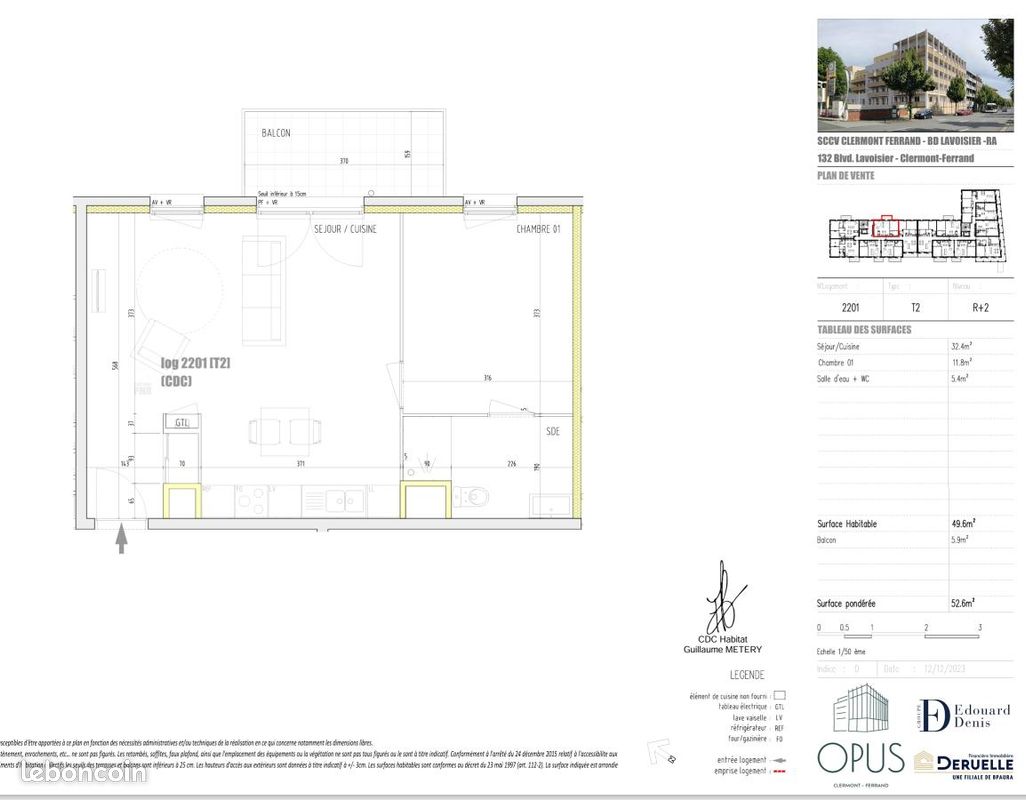 Appartement 2 pièces 50 m² · à Clermont-Ferrand · 50 m² · 640 €