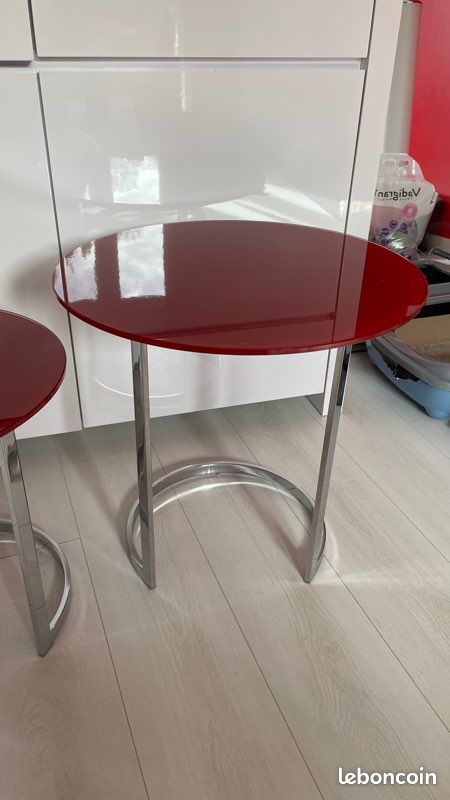 Tables gigognes verre laqué Kenny TOUT EN TRANSPARENCE (image 2)